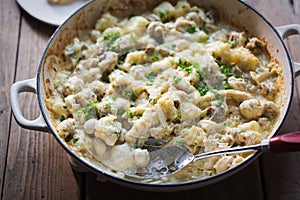 Creamy chicken  mushroom  gnocchi parsley bake