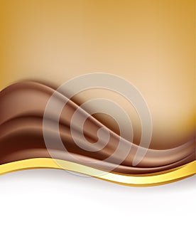 Creamy chocolate with golden border background