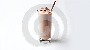 Creamy chocolate milkshake in a classic glass
