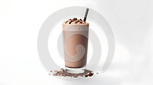 Creamy chocolate milkshake in a classic glass