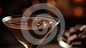 Creamy Chocolate Shavings Martini. This martini, sprinkled with rich chocolate shavings, is a velvety indulgence