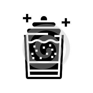 creamy dessert cup glyph icon vector illustration