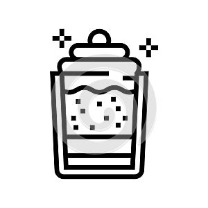 creamy dessert cup line icon vector illustration