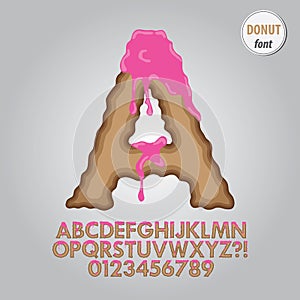 Creamy Donut Alphabet and Digit Vector