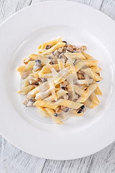 Creamy mushroom penne