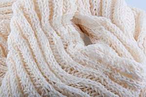 Creamy off-white handmade wool knitwork
