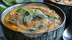 Creamy Pumpkin Soup in Bowls