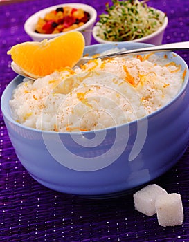 Creamy rice pudding