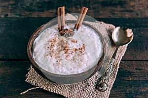 Creamy rice pudding