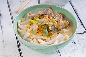 Creamy rich chicken paitan udon soup