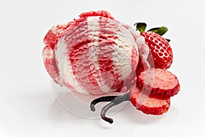 Creamy strawberry and vanilla ice-cream
