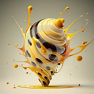 Creamy Swirl of Chocolate and Caramel with Splashes of Sticky, Gooey Caramel