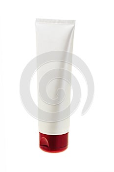 Creamy white cosmetic tube