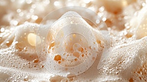 Creamy White Foam Texture Close Up