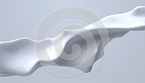 Creamy white liquid wave. Vector 3d illustration.