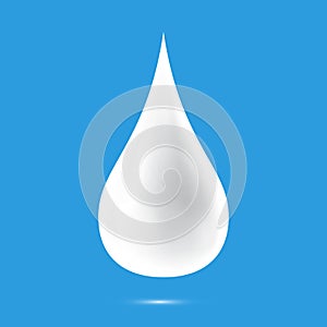 Creamy white milk drop on blue background vector illustration