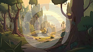 Create 2d Animation Background Inspired By Rick And Morty\'s Artist Nick Bear