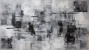 Create Abstract Art Piece With Gritty Texture And Stark Brushstrokes