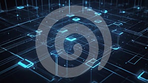 Create an abstract background featuring a network of interconnected digital grids