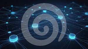 Create an abstract background featuring a network of interconnected digital grids