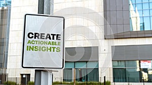 Create Actionable Insights on a Sign in Downtown city setting photo