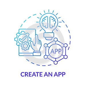 Create app blue gradient concept icon
