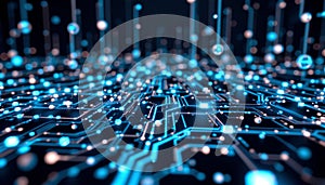 create an artistic representation of a nighttime network or digital munication infrastructure using geometric shapes