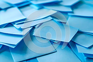 Create blue sticky notes for work memos, reminders, and business planning. Concept Business photo