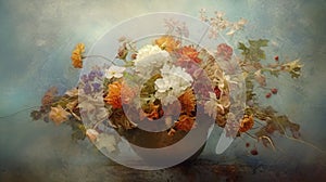 Create Bouquet Image In The Style Of Camille Vivier And Others