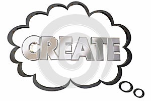 Create Build Develop New Idea Word Thought Cloud