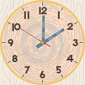 Create a Clock with wood backgrounds, Isolated on white Generated image