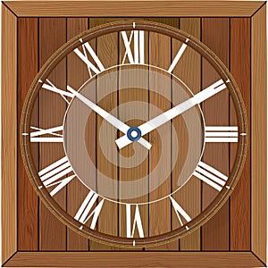 Create a Clock with wood backgrounds, Isolated on white Generated image