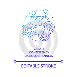 Create consistency across channels blue gradient concept icon