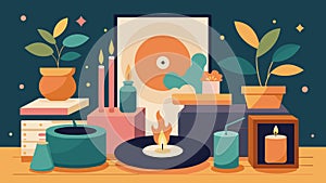 Create a cozy and inviting ambiance with scented candles and diffusers to enhance your vinyl listening experience photo