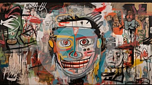 Create Distrust Image In Basquiat, Meese, And Kandinsky Style photo