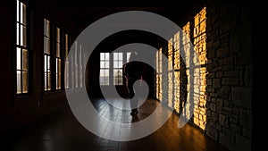 Create a dramatic effect highlighting the contrast between the light and