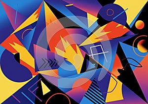 Create a dynamic interplay of lines and angles, with gradients