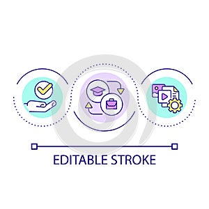 Create educational content loop concept icon