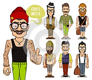 Create hipsters characters. Part 2
