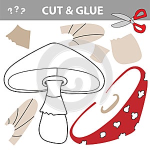 Create the image of mushroom fly agaric - using scissors and glue.