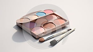 Create an image of a toy makeup kit with a pretend compac, Generative ai