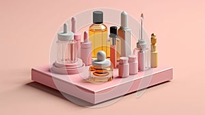 Create an image of a toy makeup kit with a pretend compac, Generative ai