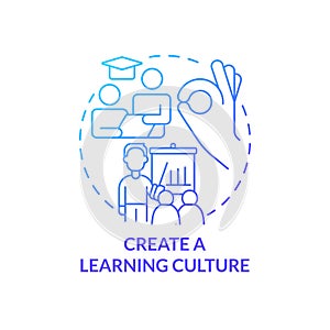 Create learning culture blue gradient concept icon photo