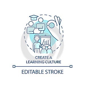 Create learning culture turquoise concept icon