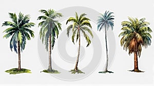 Create a lively oasis with our palm trees illustration on a white background.