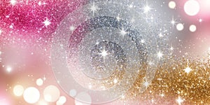 create a multicolored soft pink silver and gold vibran ai generated