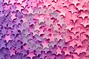 Create a pattern of stars with a gradient of pink and purple colors