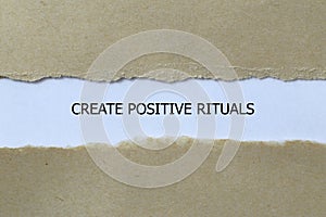 create positive rituals on white paper photo