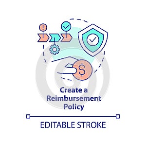 Create reimbursement policy concept icon