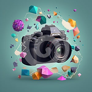 Create Retro-style Isometric Image Of D With Sony A7 Camera And Stickers